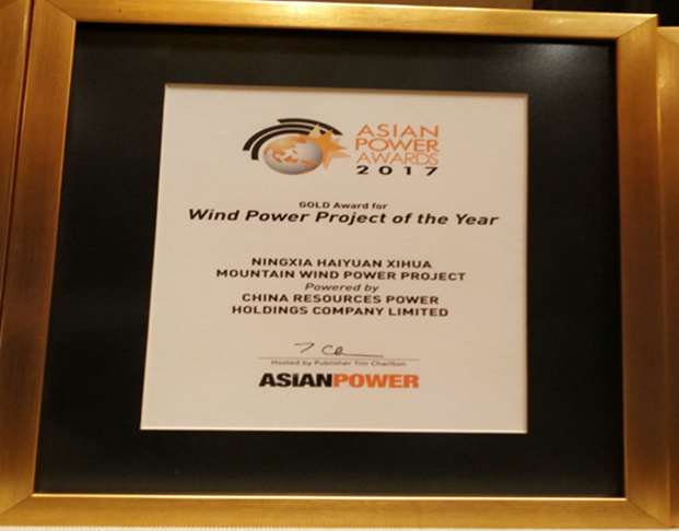 宁夏海原西华山风电工程获颁“年度最佳风电项目”