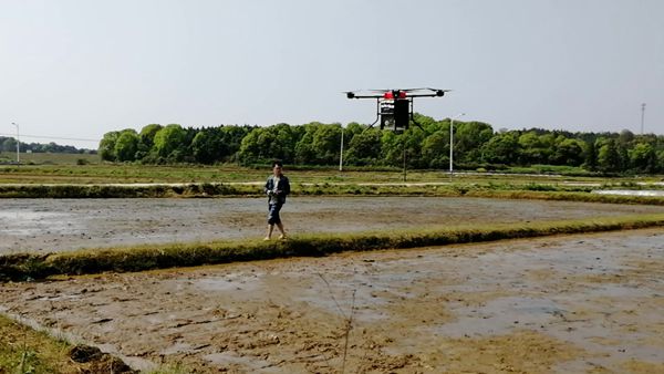 中机航飞无人机实现水稻直播